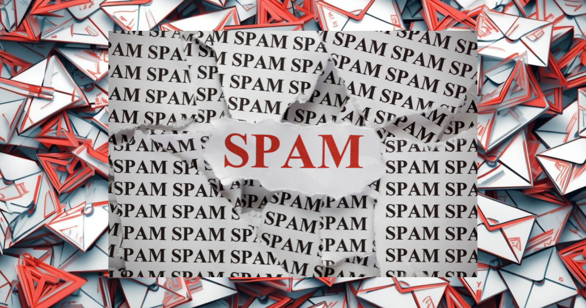 blog header image of mail envelopes marked spam