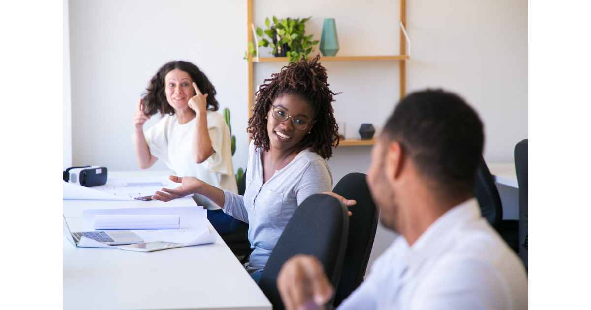 Three underrepresented people working together