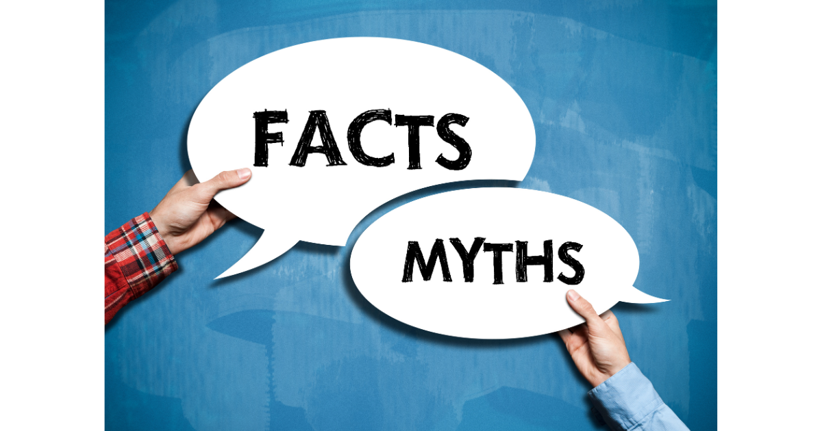 Speech bubbles with "Facts" and "Myths" in them